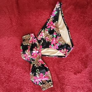 VS floral and animal print strapless bikini